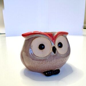 Charming Whimsical Owl Ceramic Planter, Small